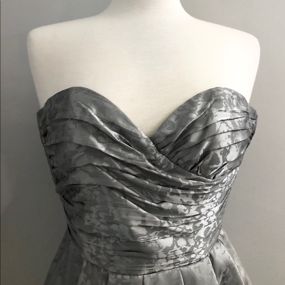 H&M Silver Strapless Ruched Ruffle Cocktail Mini NWT - Picture 5 of 13
